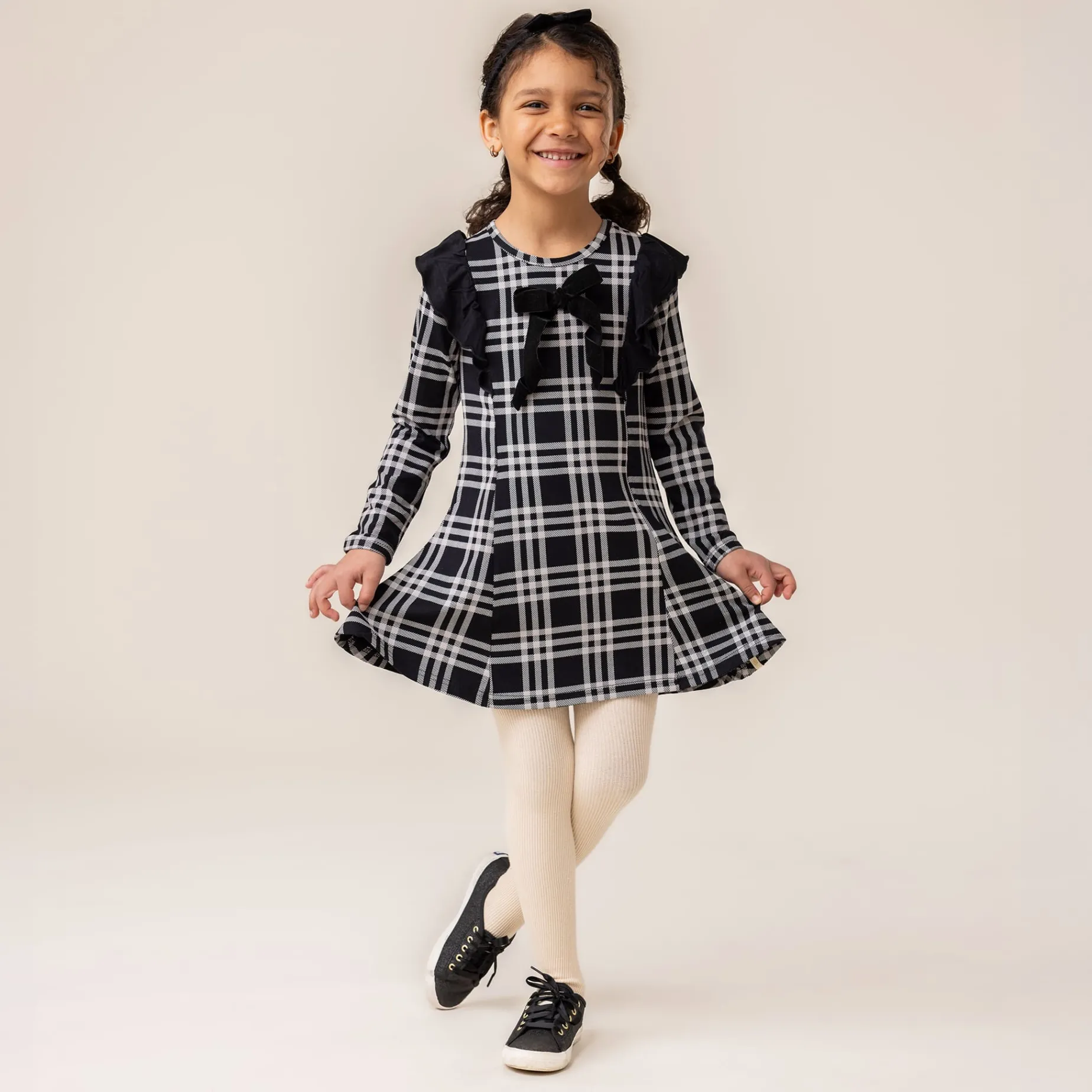 Bow Plaid Dress 2-12