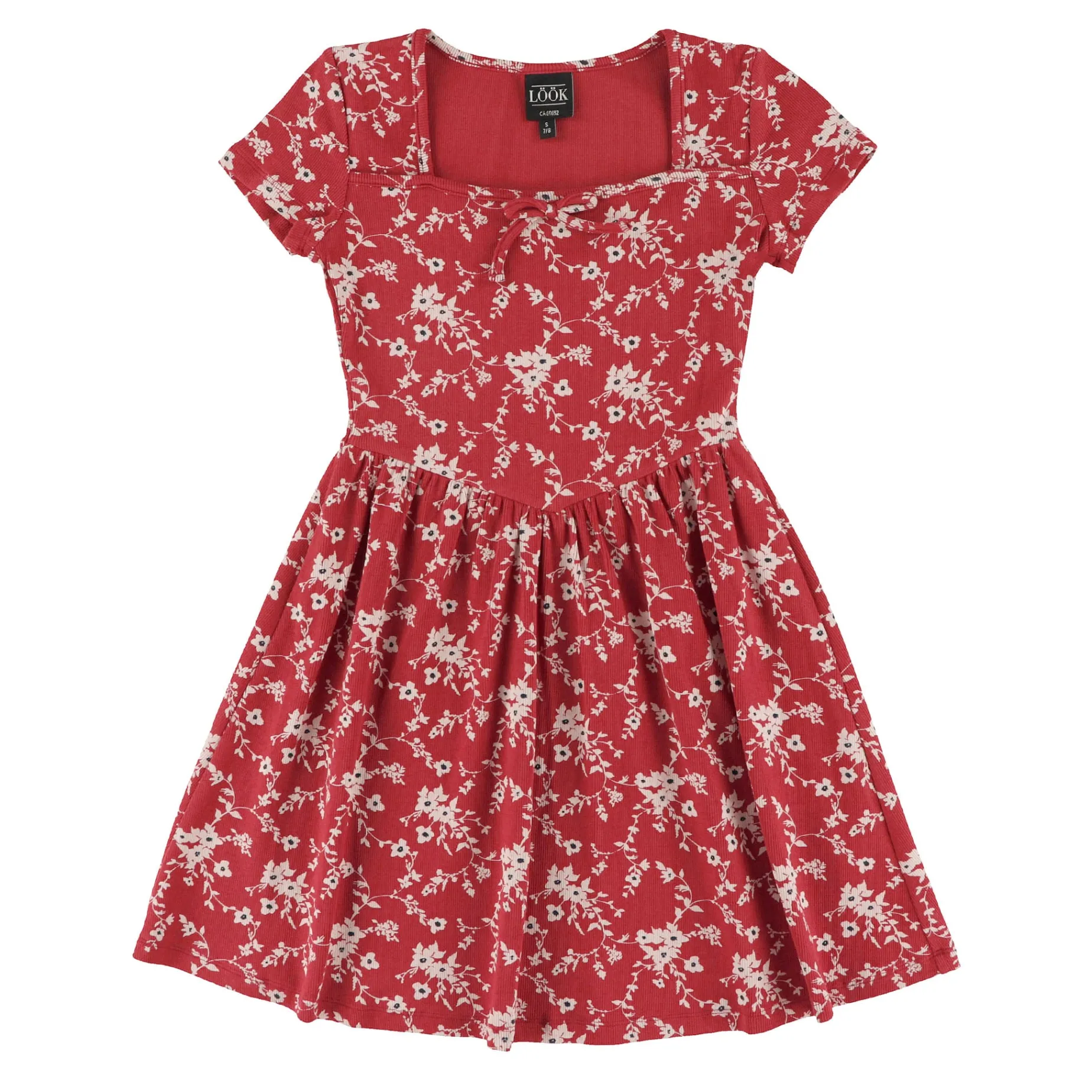 Cherries Flowers Rib Dress7-14