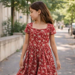 Cherries Flowers Rib Dress7-14