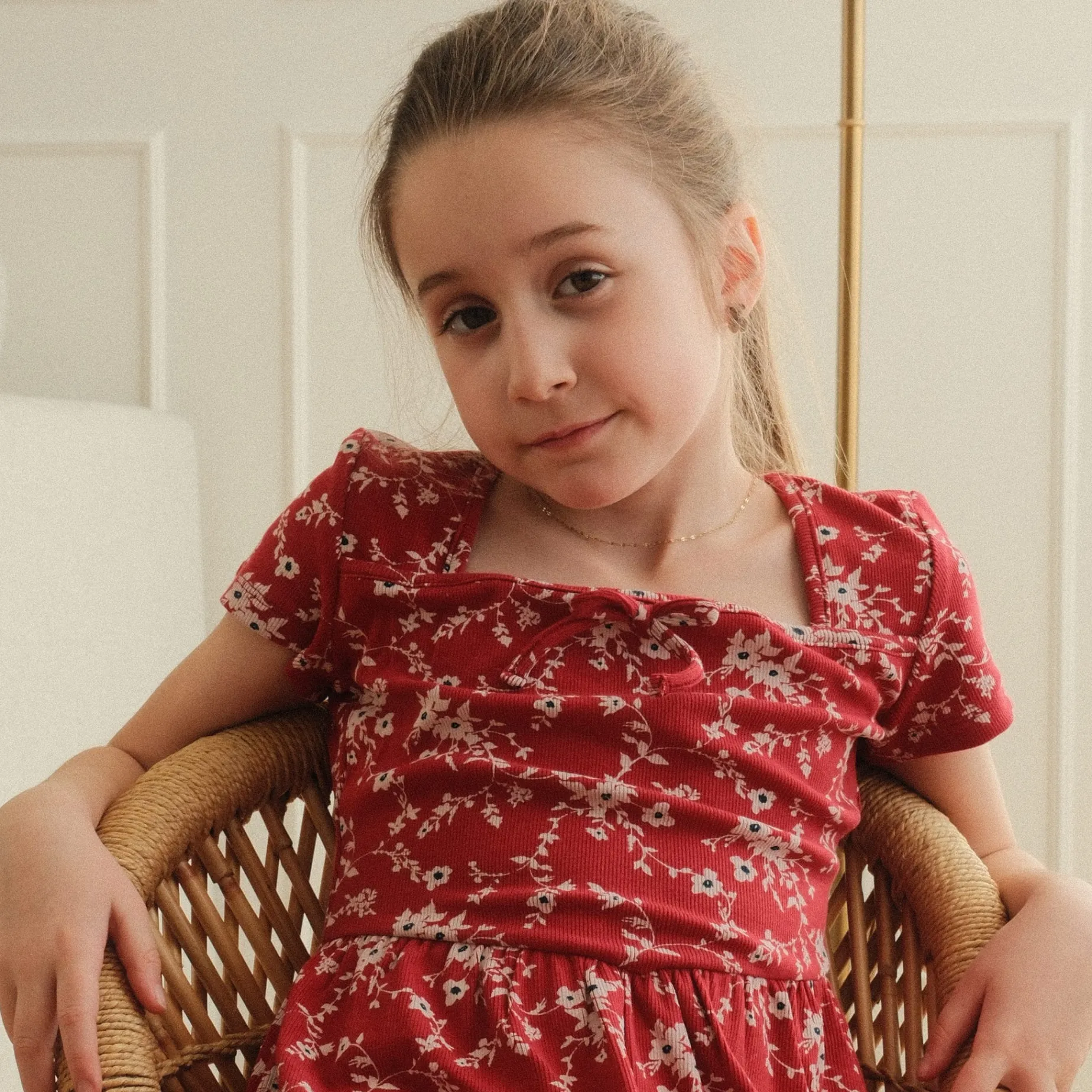 Cherries Flowers Rib Dress7-14