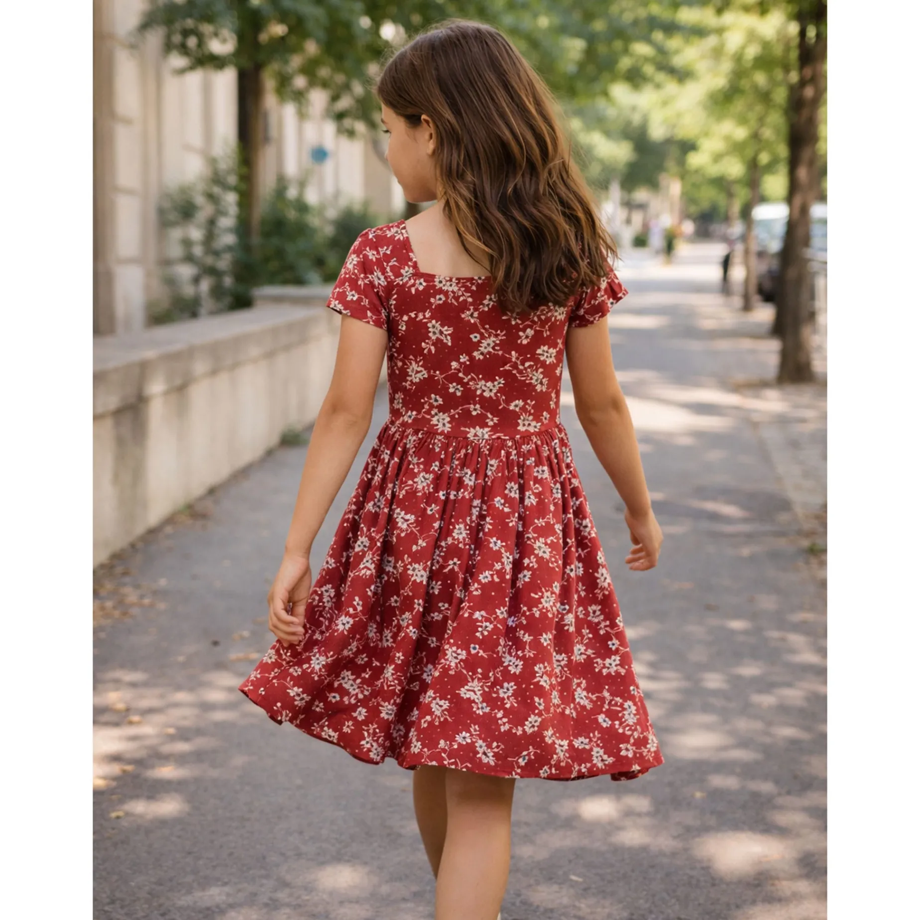 Cherries Flowers Rib Dress7-14