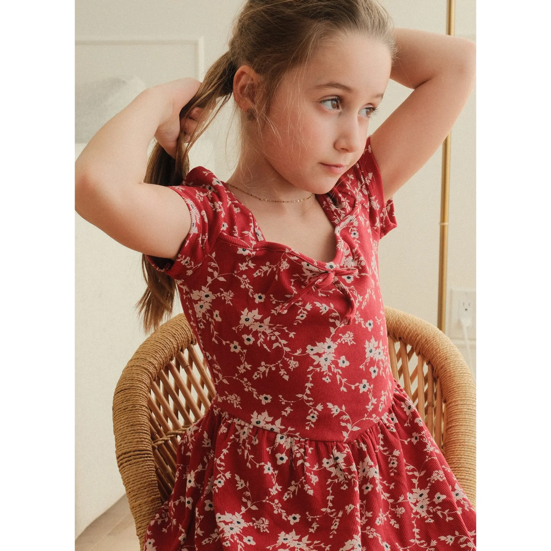 Cherries Flowers Rib Dress7-14