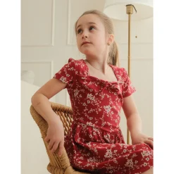 Cherries Flowers Rib Dress7-14