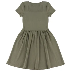 Cherries Sage Rib Dress 7-14y
