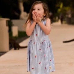 Cherry Stripe Dress 2-8y