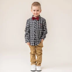 Chic Black Plaid Shirt 2-12