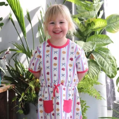 Flower Stripe Dress 2-10y