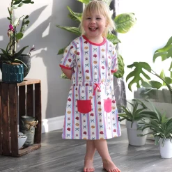 Flower Stripe Dress 2-10y