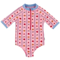 Flower Stripe Uv Swimsuit 2-10