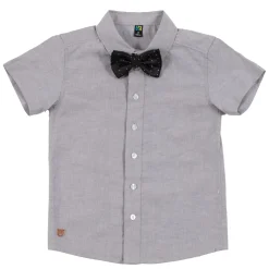 Grey Bow Tie Shirt 2-12y