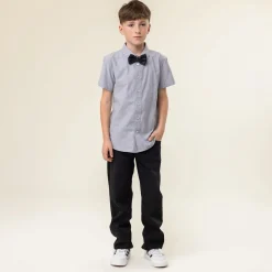 Grey Bow Tie Shirt 2-12y