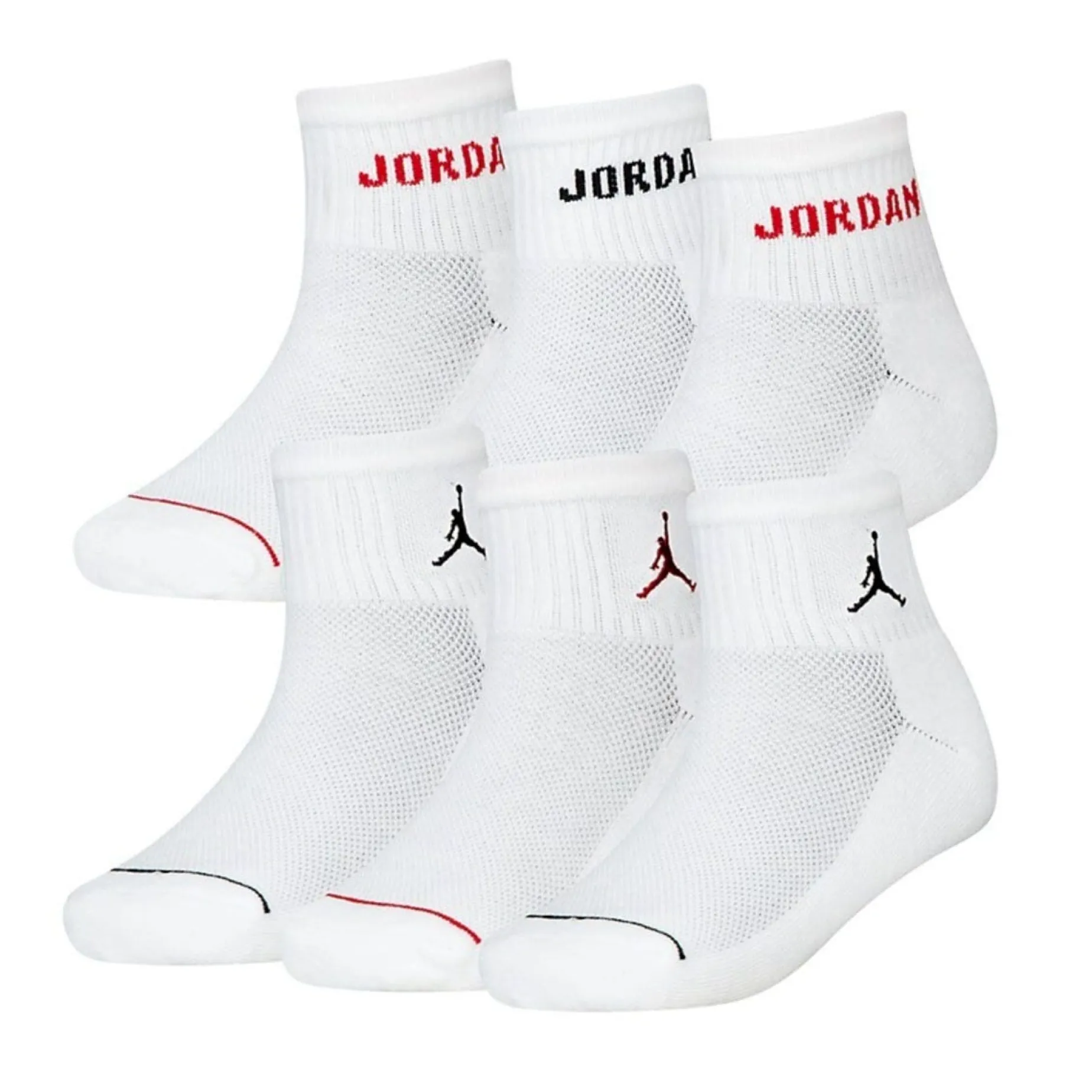 Jordan Ankle Socks (6) Sizes 3j-7j