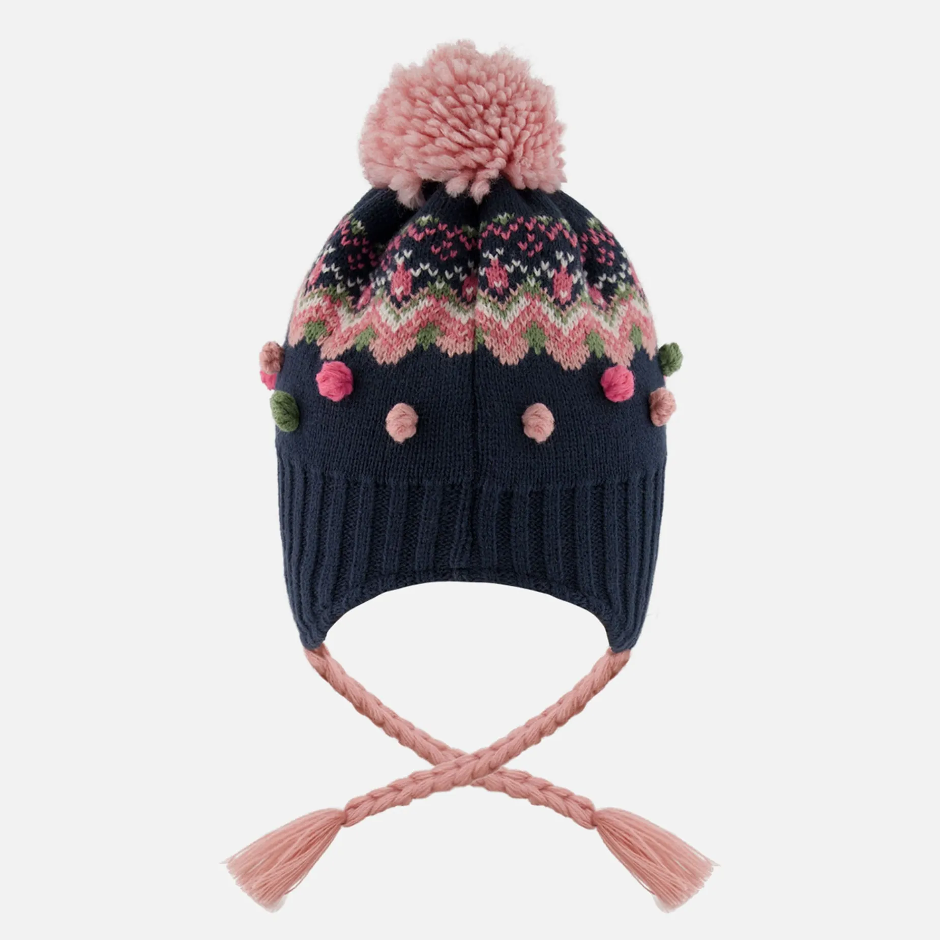 Navy Jacquard Knit Hat 2-14