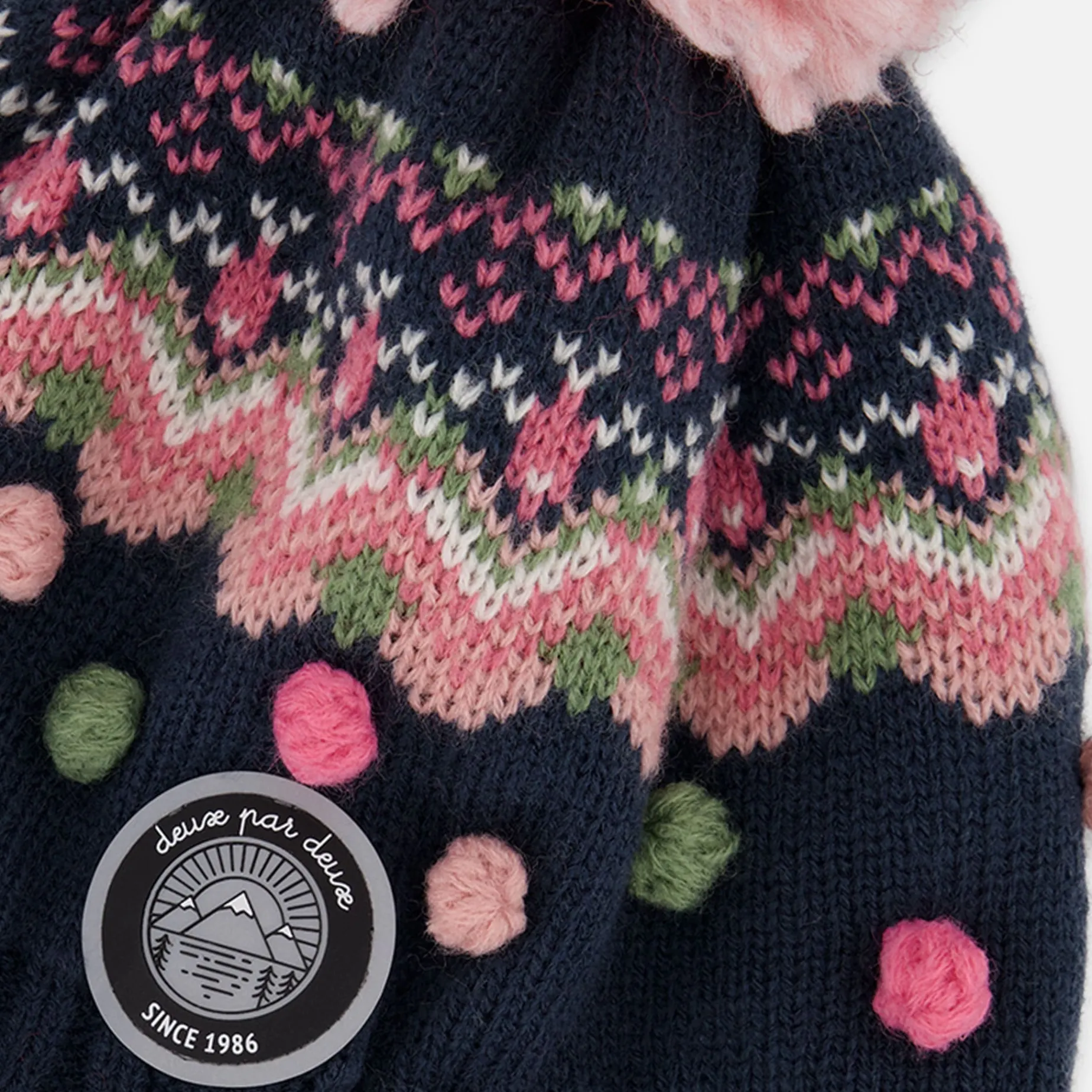 Navy Jacquard Knit Hat 2-14