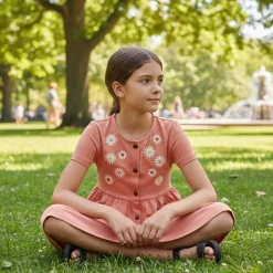 Picnic Coral Dress 2-8y