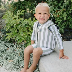 Sage Stripes Uv Sunsuit 2-5y